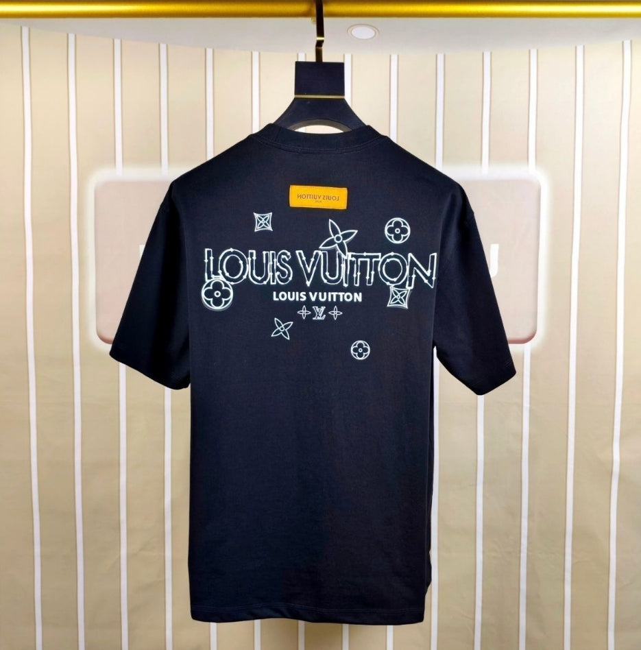 Double-sided embroidered cotton T-shirt