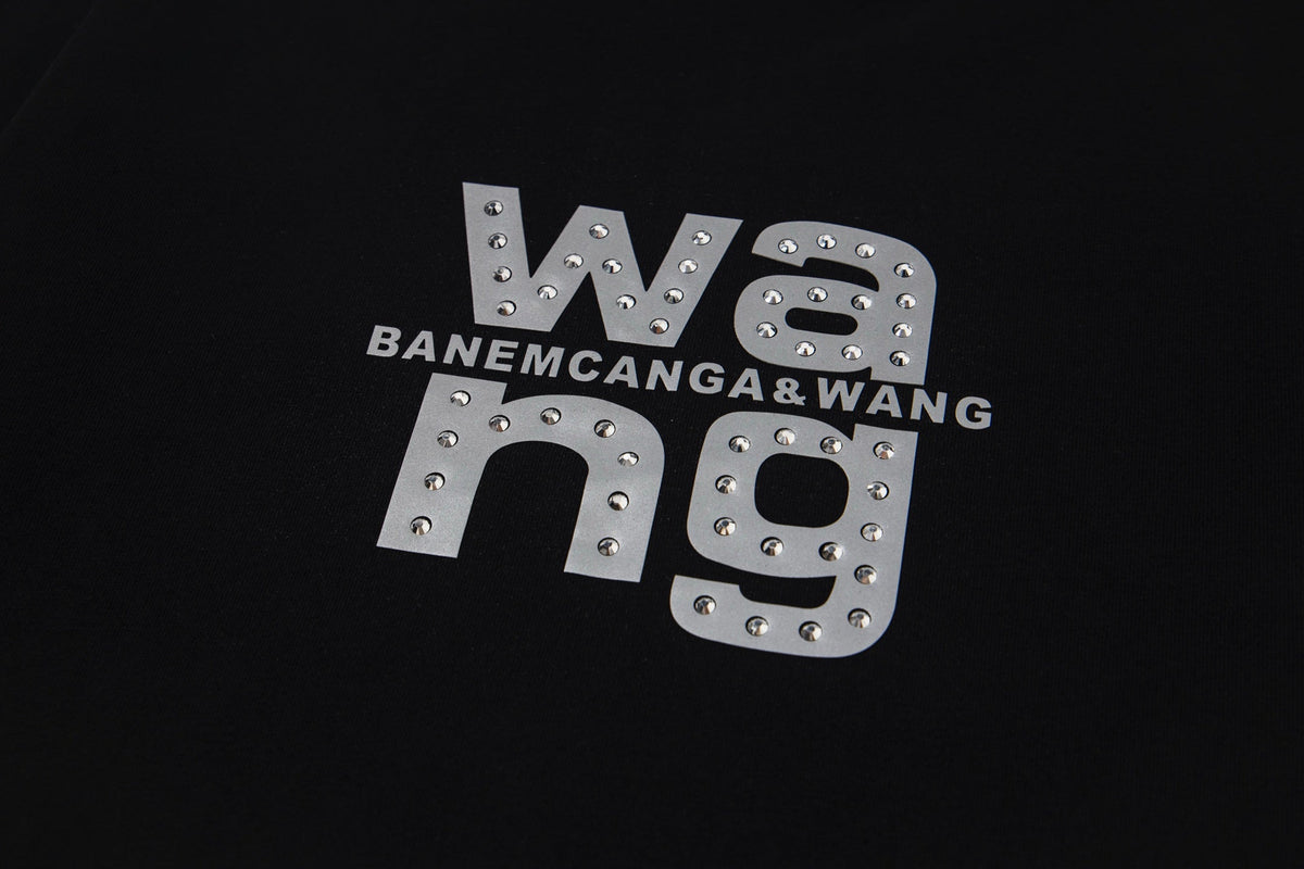 Rivet inlaid with concave silicone reflective T-shirt