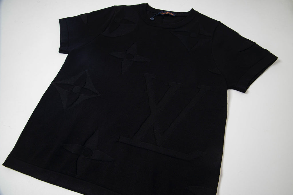Steel-print relief limited knitted T-shirt