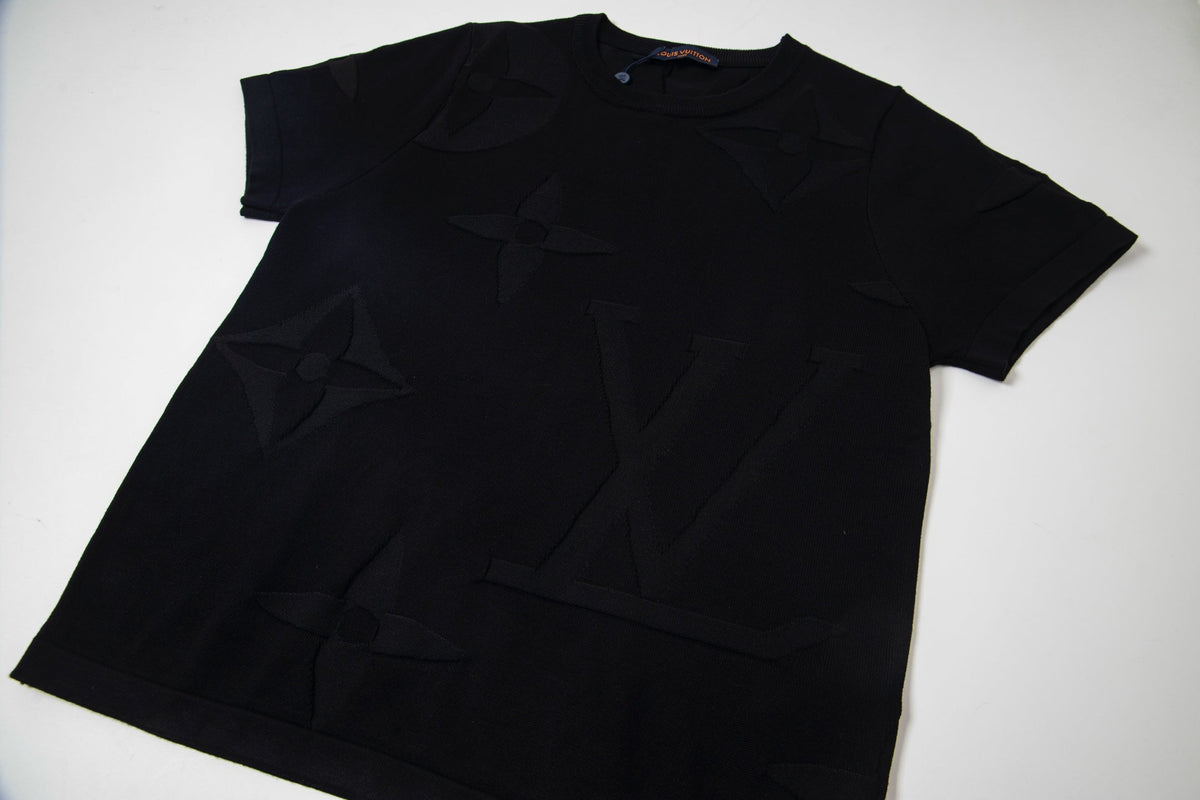 Steel-print relief limited knitted T-shirt