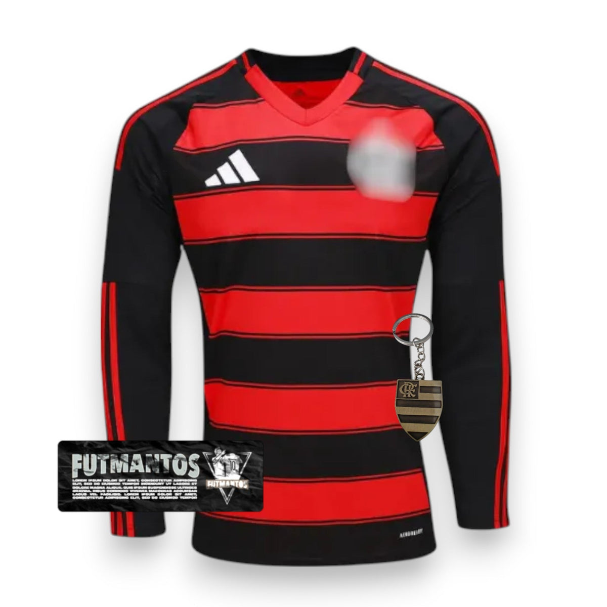 Camisa Flamengo CRF l 25/26 Manga Longa - Preto e Vermelho