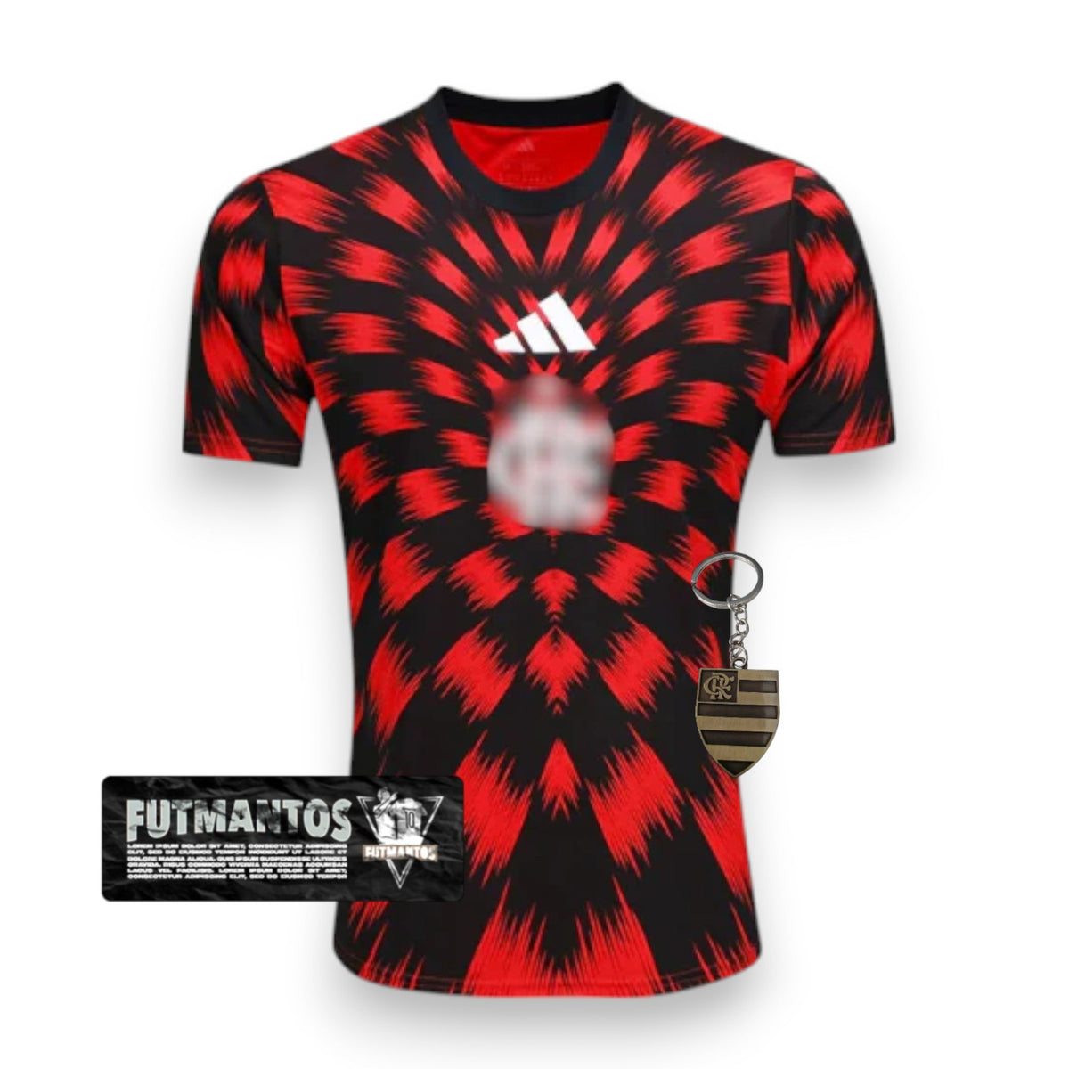 Camisa Flamengo CRF Pré Jogo 25/26 - Preto e Vermelho