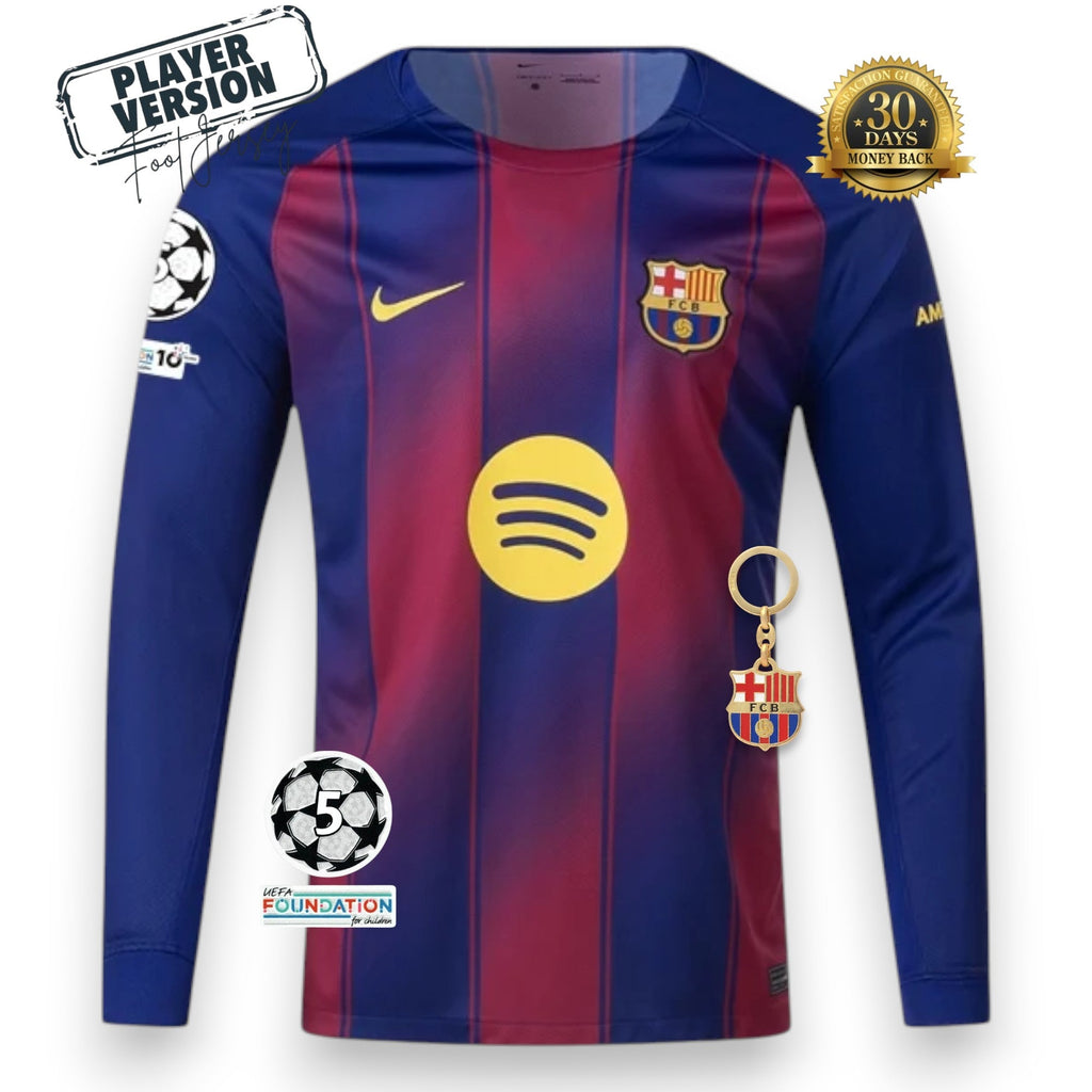 Barcelona 25/26 Home Player Jersey - Long Sleeve